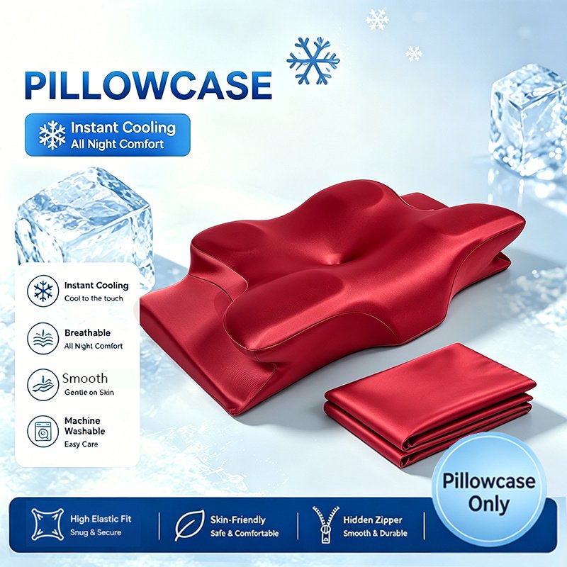 1/2pcs Taies d'oreiller rafraîchissantes ergonomiques exclusives pour oreillers papillon compatibles avec les oreillers cervicaux et les oreillers. Tissu d'été respirant doux pour la peau, avec fermetures éclair lavables en machine et remplaçables, taies – Image 2